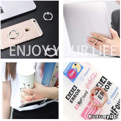 Transparent Cell Phone Ring Holder Stand 360° Degree Rotation Clear Finger Grip Kickstand Compatible Iphones or Phone Case