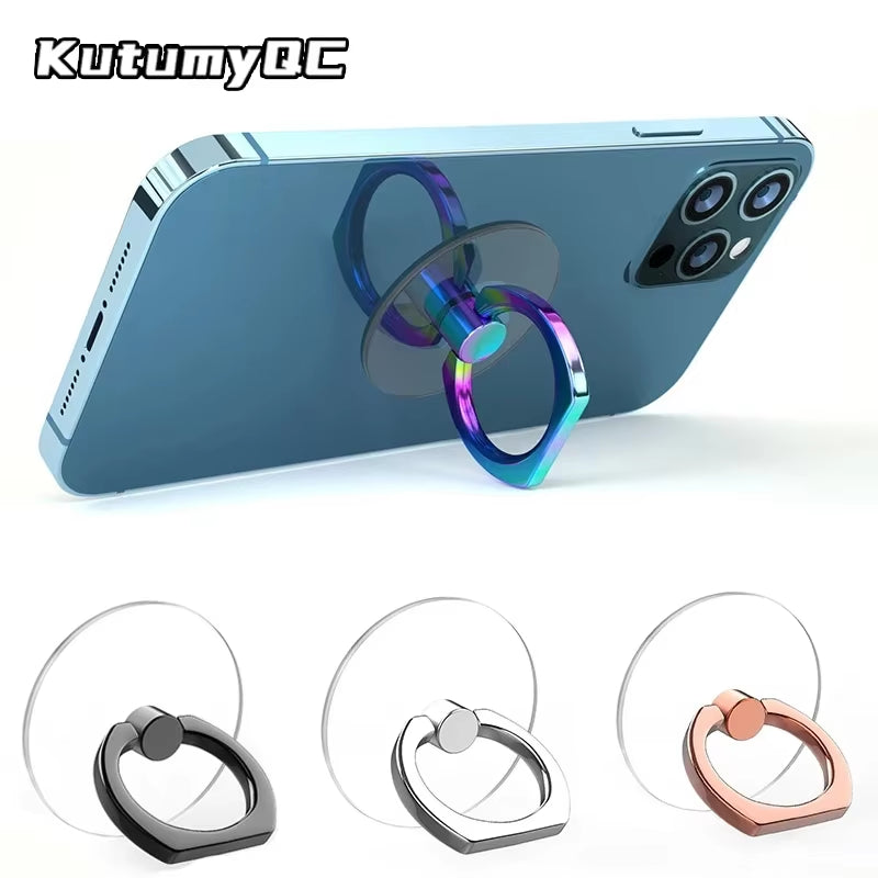 Transparent Cell Phone Ring Holder Stand 360° Degree Rotation Clear Finger Grip Kickstand Compatible Iphones or Phone Case