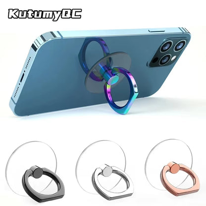 Transparent Cell Phone Ring Holder Stand 360° Degree Rotation Clear Finger Grip Kickstand Compatible Iphones or Phone Case