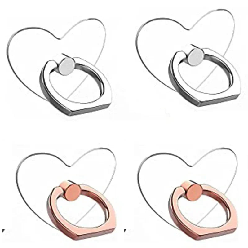 Transparent Cell Phone Ring Holder Stand 360° Degree Rotation Clear Finger Grip Kickstand Compatible Iphones or Phone Case