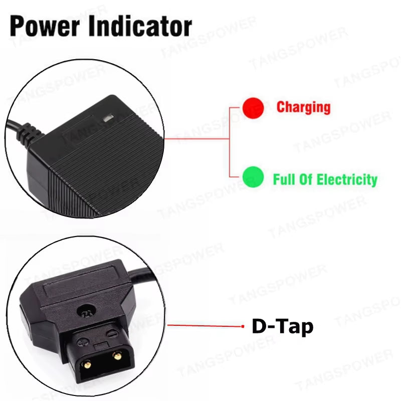 16.8V 3A D-Tap Battery Charger for Camcorder V Mount / V Lock Battery Pack Camera Battery Camcorder Power Adapter Dtap Plug
