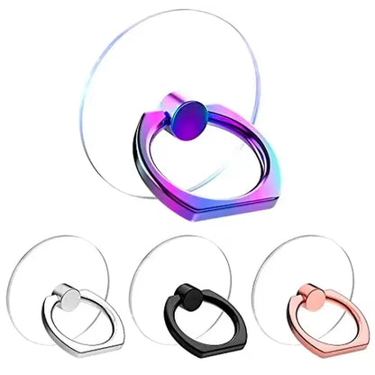 Transparent Cell Phone Ring Holder Stand 360° Degree Rotation Clear Finger Grip Kickstand Compatible Iphones or Phone Case